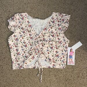 NEW Celebrity Pink floral cropped shirt